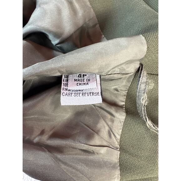 Halston Suit Set Skirt Jacket Career Academia Green Size 4 Petite - Picture 6 of 16